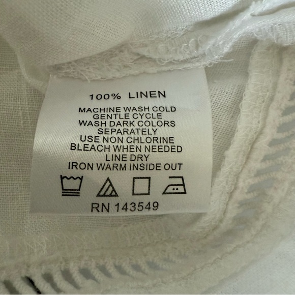 Symple NYC | White Button Down Shirt | 100% Linen | Sz M - Picture 6 of 6